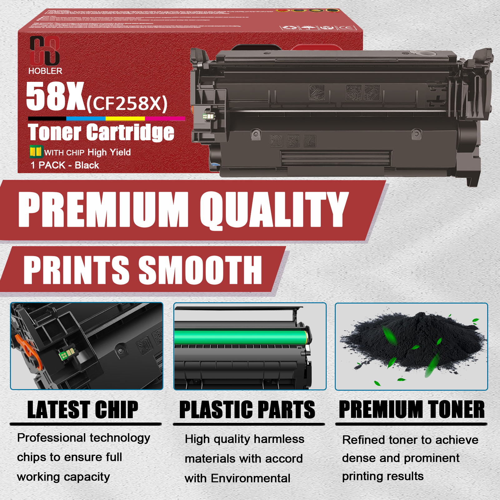 For HP 58X CF258X Toner Cartridge Work for HP LaserJet M404dn M404dw M404n M428dw M428fdn M428fdw M430f Printers