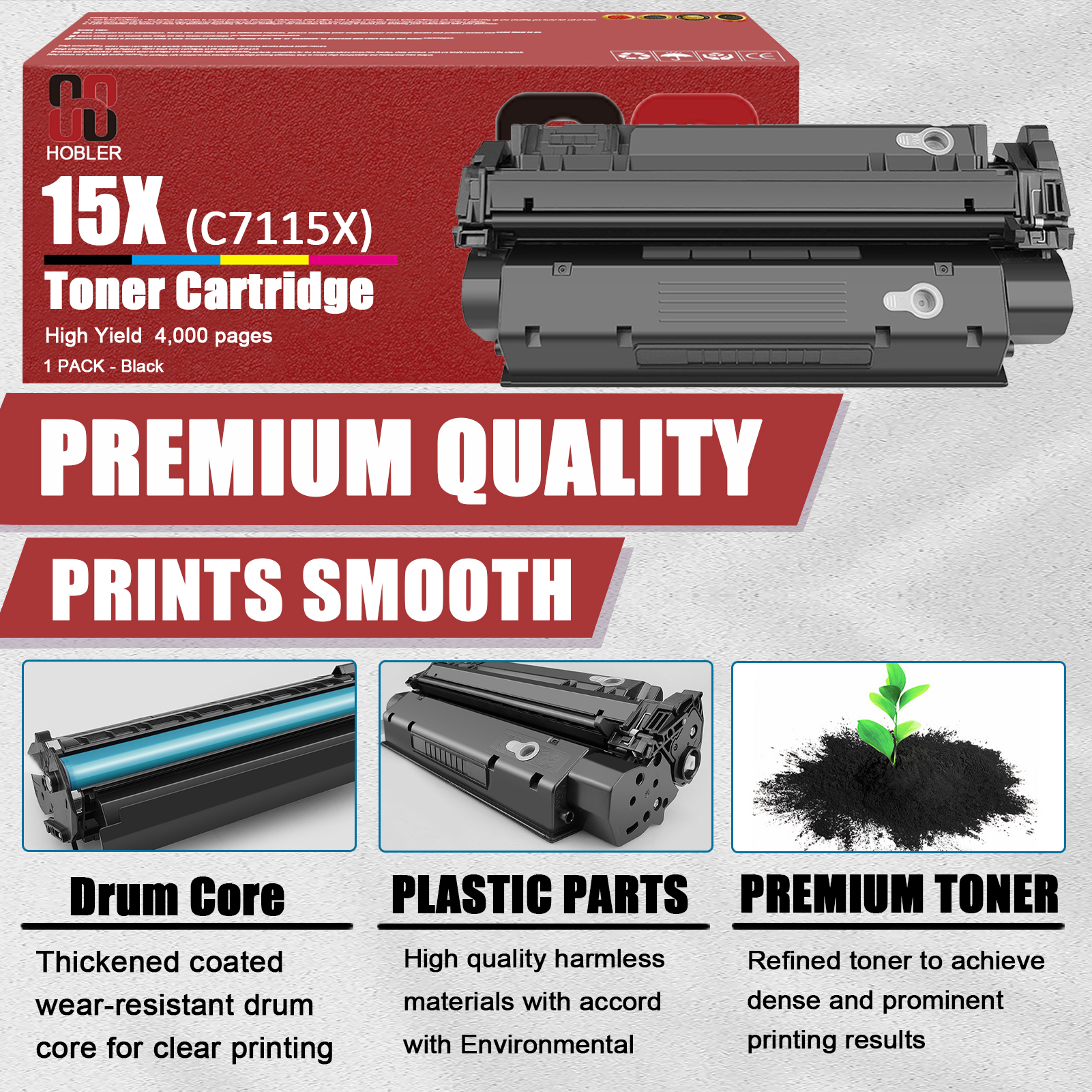 For HP 15X C7115X Toner Cartridge Work for HP Laserjet 1000 1005 1200 1220 3300 3320 3330 3380 Printers
