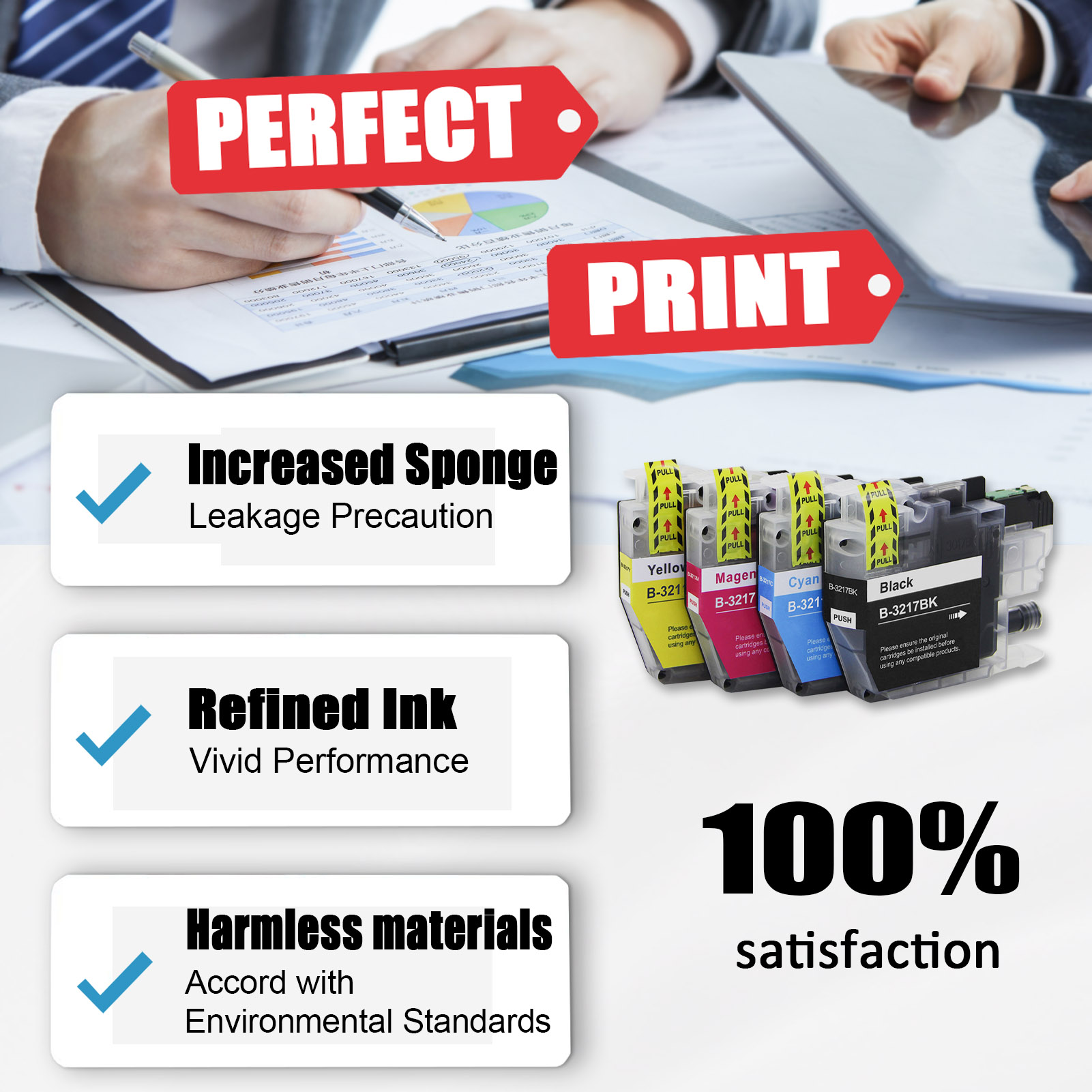 For Brother LC3217XL Ink Cartridge Work For Brother MFC-J5330DW MFC-J5335DW MFC-J5730DW MFC-J5930DW MFC-J6530DW MFC-J6930DW MFC-J6935DW Printers-PrintsBoost