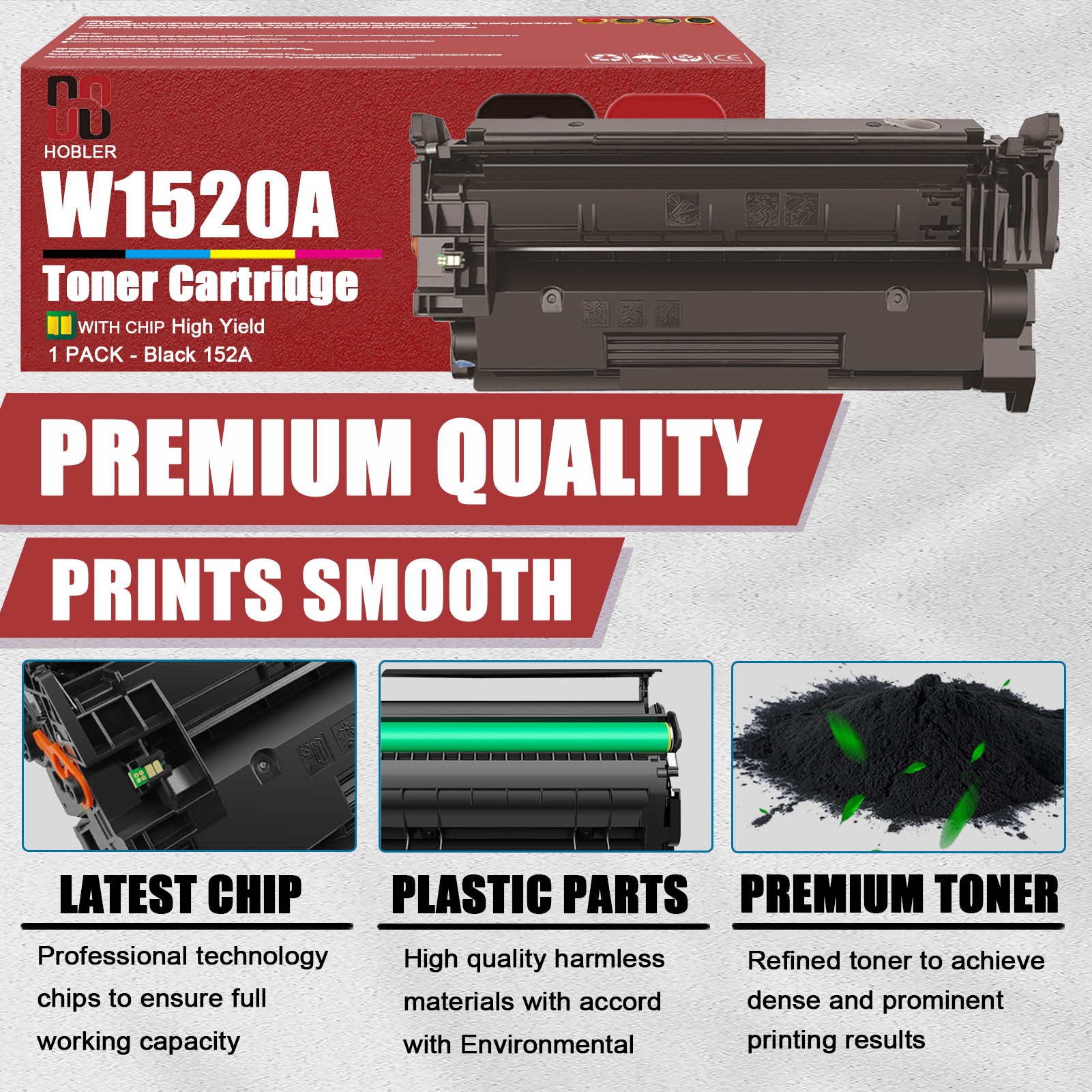 For HP 152A W1520A Toner Cartridge Work for HP LaserJet Pro 4004dn 4004dw 4004d MFP 4104dw 4104fdn 4104fdw Printers