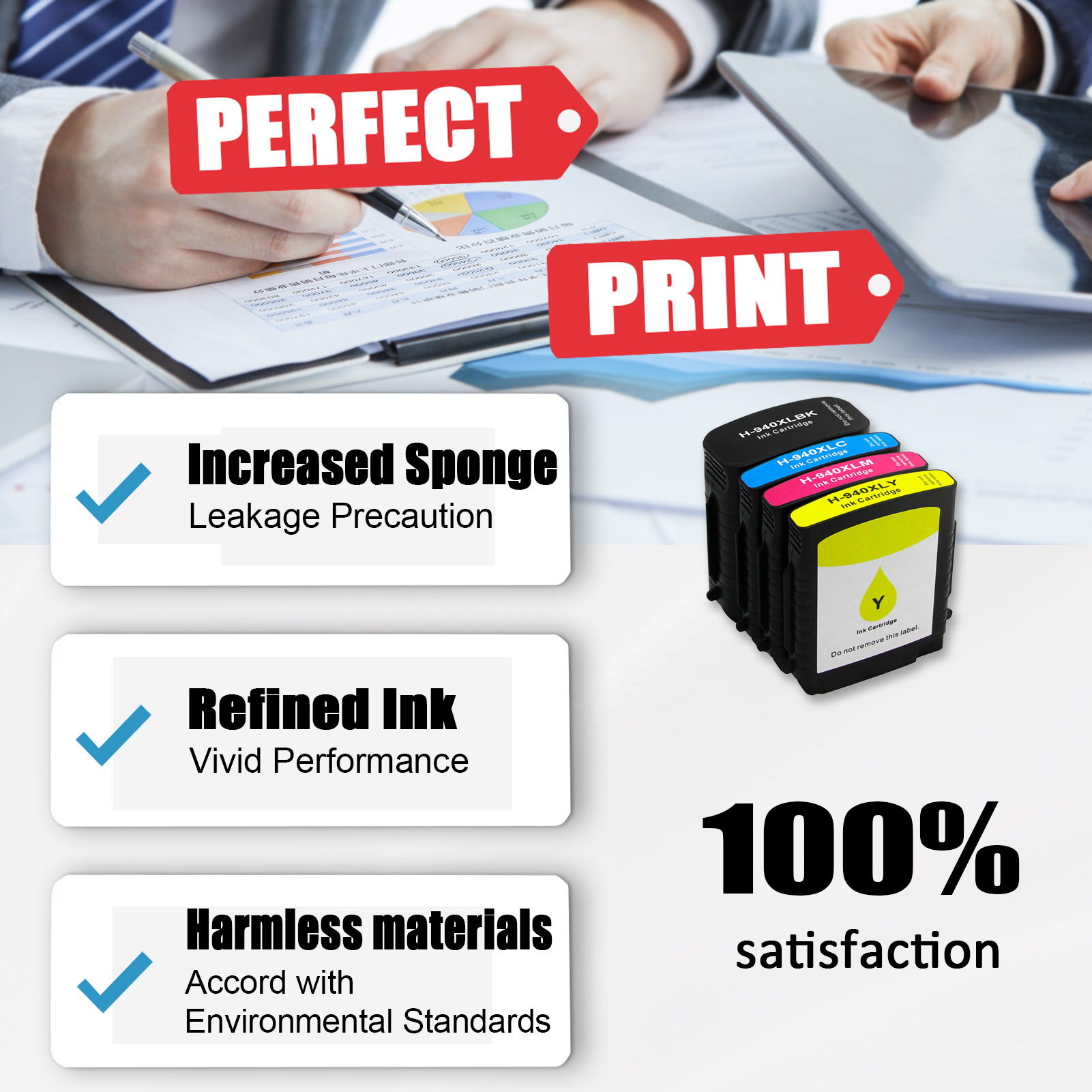 For HP 940XL Ink Cartridge Work For HP OfficeJet Pro 8000 8500 8500A 8500A Plus Printers