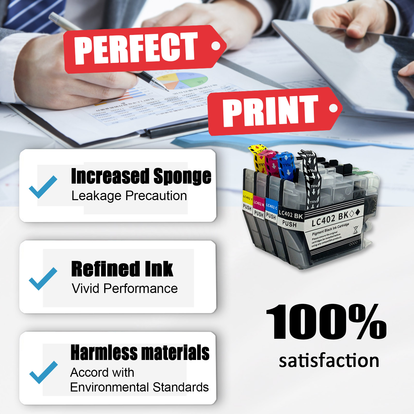 For Brother LC402 Ink Cartridge Work For Brother MFC-J5340DW MFC-J6740DW MFC-J6540DW MFC-J6940DW Printers-PrintsBoost