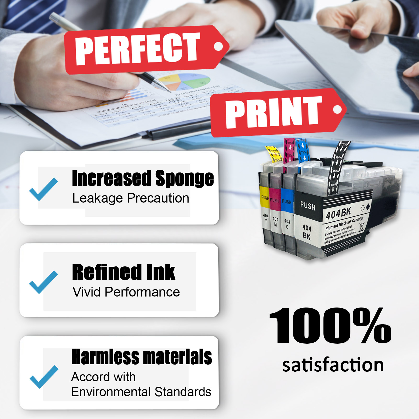 For Brother LC404 Ink Cartridge Work For Brother MFC-J1205W MFC-J1215W Printers