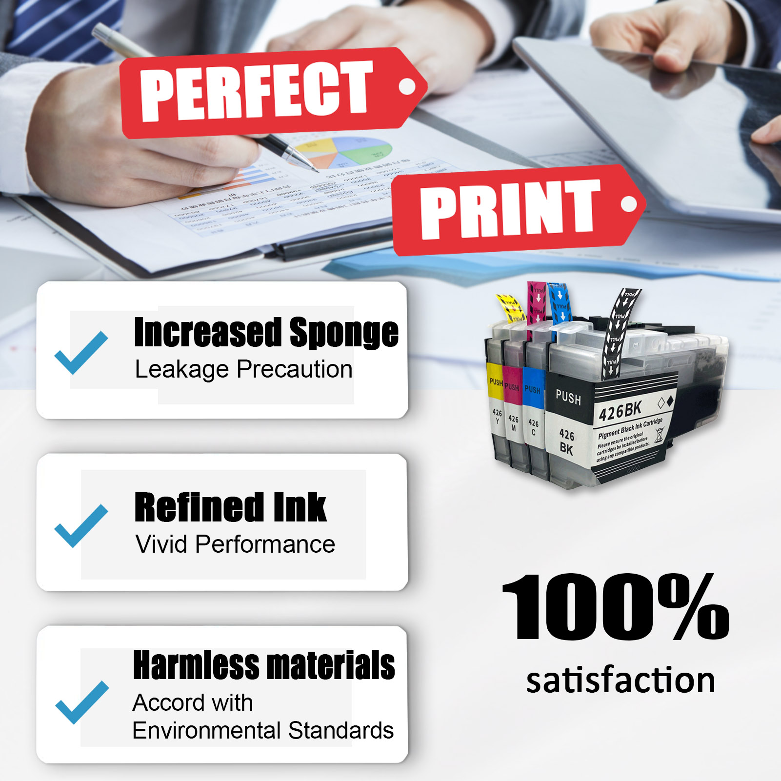 For Brother LC426 Ink Cartridge Work For Brother MFC-J4335DW MFC-J4340DW MFC-J4535DW MFC-J4540DW Printers-PrintsBoost