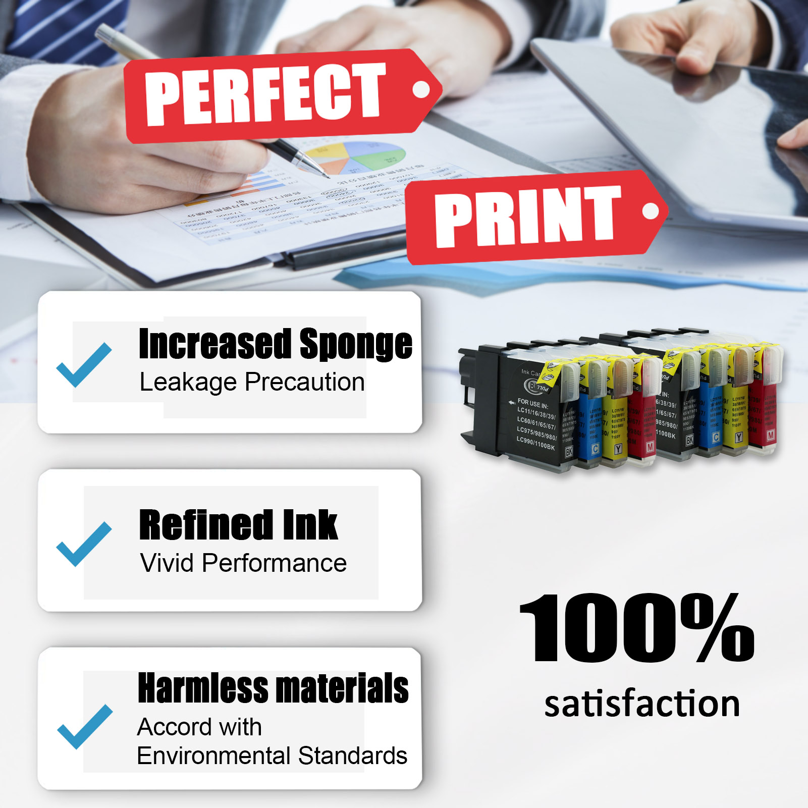 For Brother LC985 LC39 LC975 Ink Cartridge Work For Brother DCP-J125 DCP-J315W DCP-J515W MFC-J265W MFC-J410 MFC-J415W MFC-J220 Printers-PrintsBoost