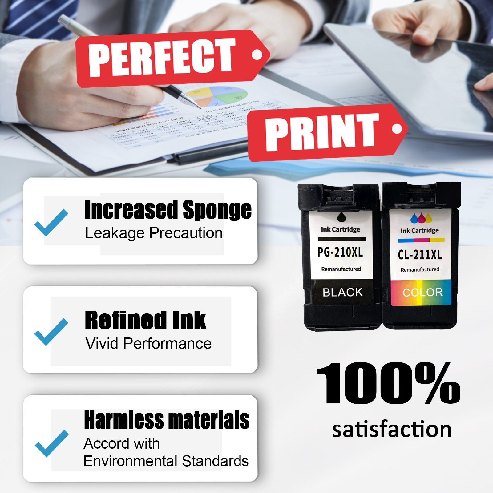 For Canon PG-210XL CL-211XL Ink Cartridge Work For Canon PIXMA MP240 MP250 MP258 MP270 MP280 MP282 MP480 MP490 MP495 MX320 MX330 MX340 MX350 MX360 MX410 Printers-PrintsBoost