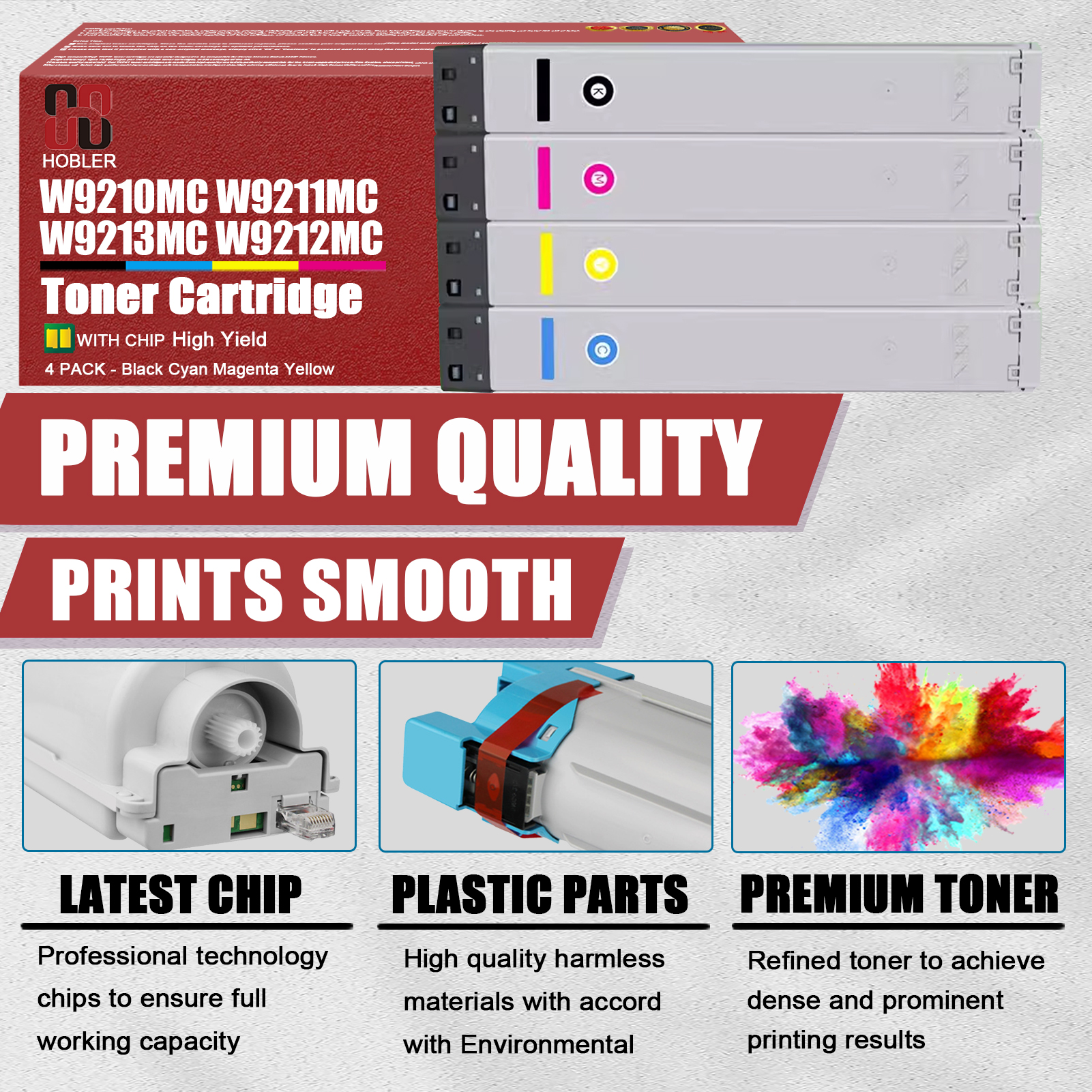 For HP W9210MC W9211MC W9213MC W9212MC Toner Cartridge Work for HP Color Laserjet Managed MFP E78323 E78325 E78330 E78325z E78330z E78323z E78325dn E78330dn E78323dn Printers, Black │W9210MC, Cyan │W9211MC, Magenta │W9213MC, Yellow │W9212MC-PrintsBoost