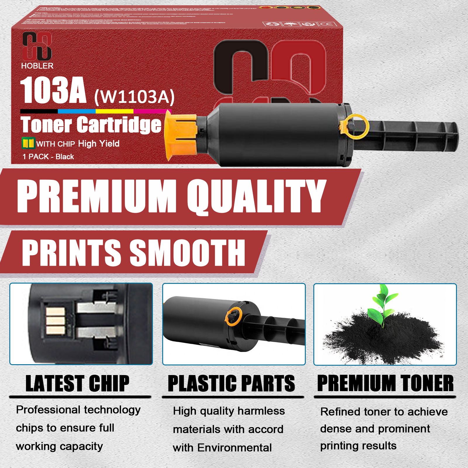 For HP 103A W1103A Toner Cartridge Work for HP Neverstop Laser 1000A 1000W MFP 1200A 1200W Printers