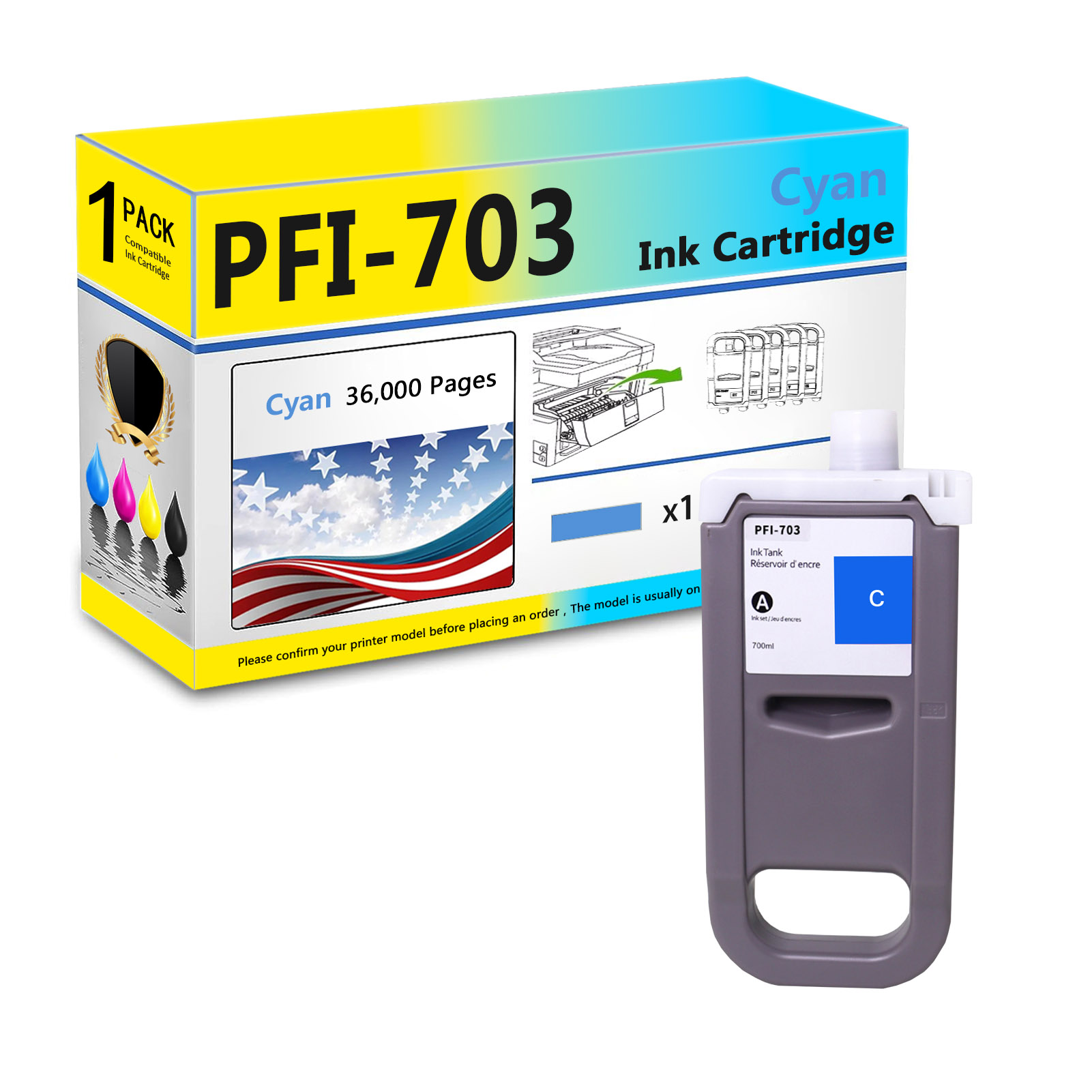 For Canon PFI-703 Ink Cartridge Work For Canon ImagePROGRAF IPF810 IPF815 IPF820 IPF825 Printers