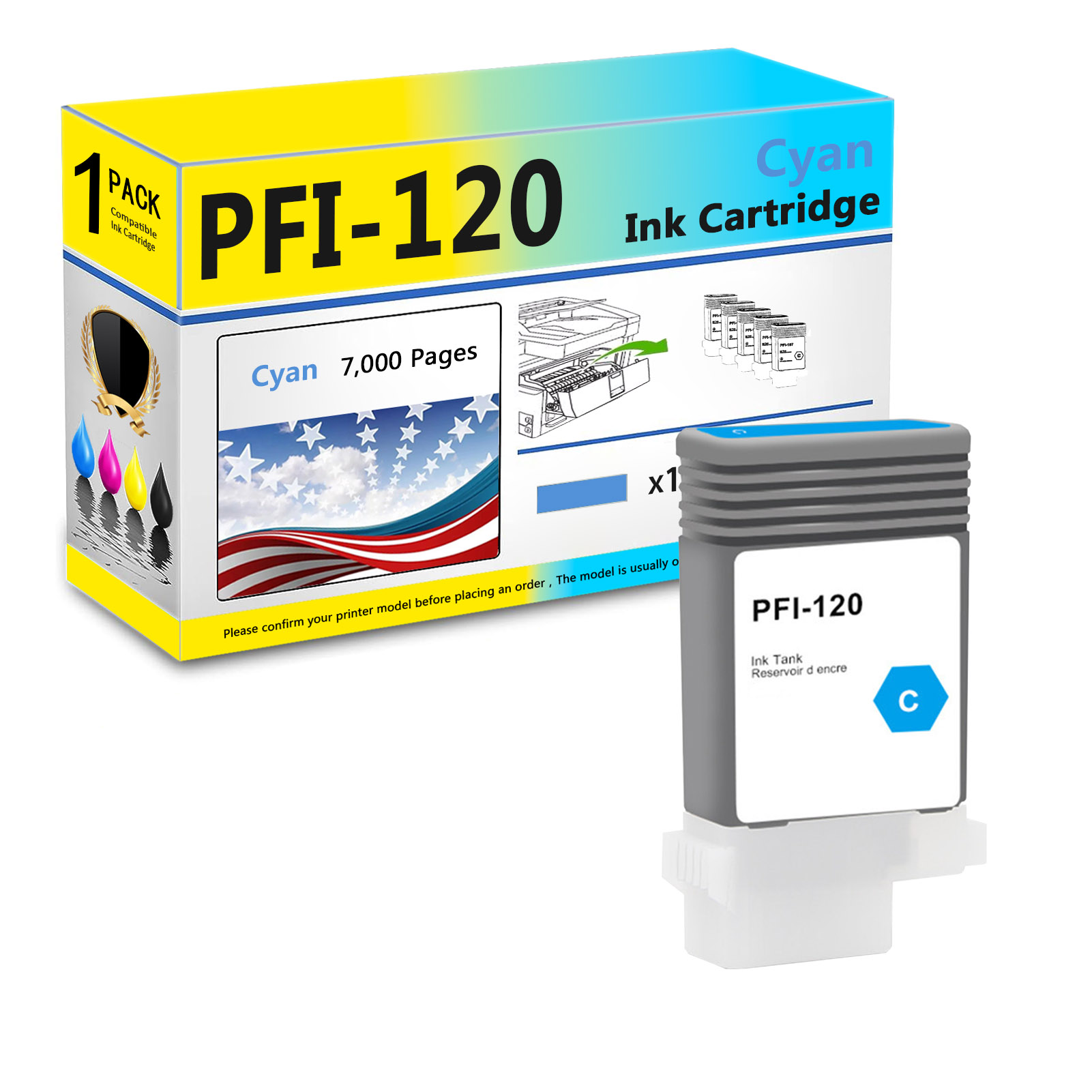 For Canon PFI-120 Ink Cartridge Work For Canon ImagePROGRAF TM-200 TM-205 TM-300 TM-305 Printers