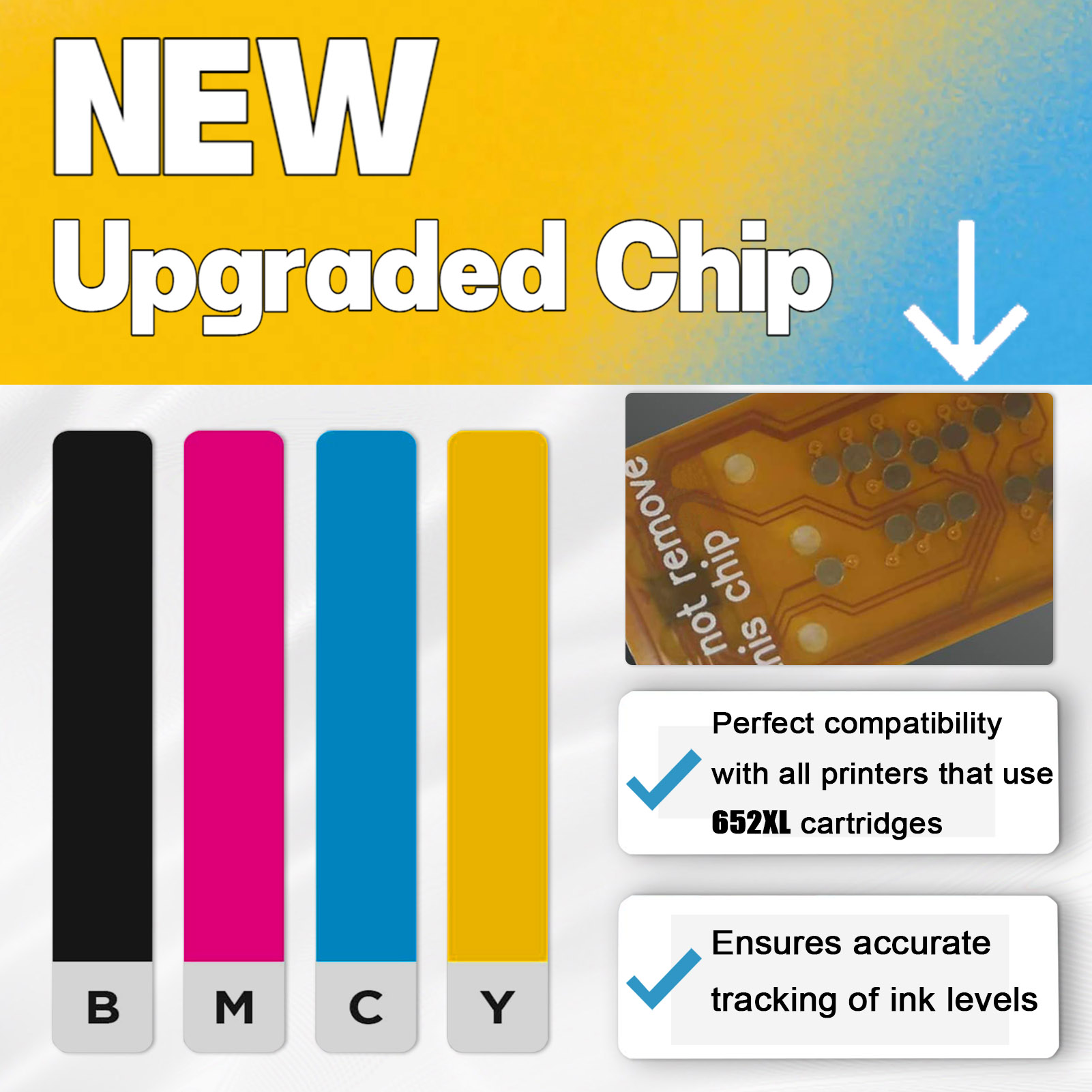 For HP 652XL Ink Cartridge Work For HP Deskjet 1115 2135 2136 3635 3636 3775 3785 3787 3790 3835 4535 4675 5275 Printers-PrintsBoost