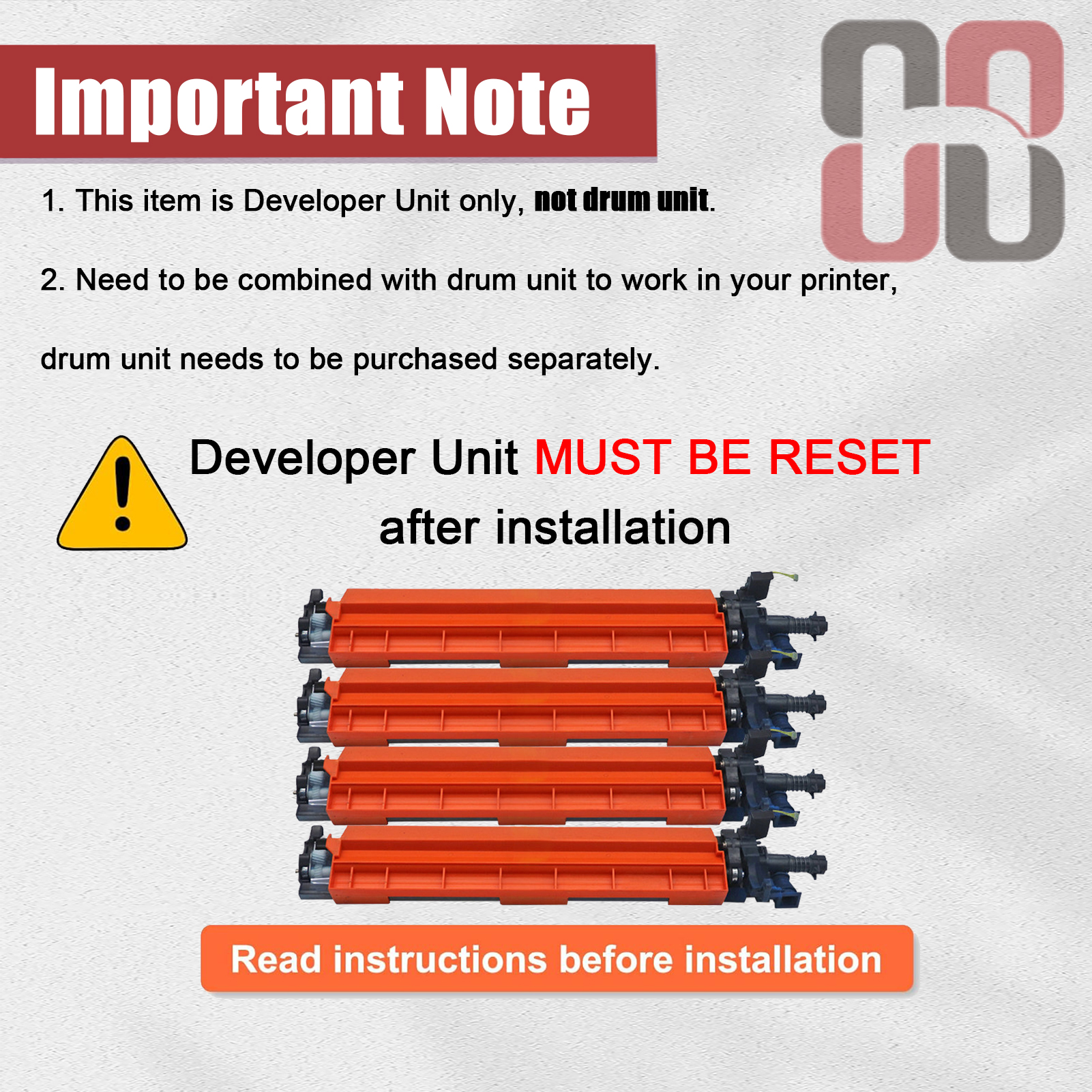 For Lexmark 41X1598 41X1595 41X1596 41X1597 Developer Unit Work for Lexmark CS921 CS923 CX920 CX921 CX922 CX923 CX924 Printers-PrintsBoost