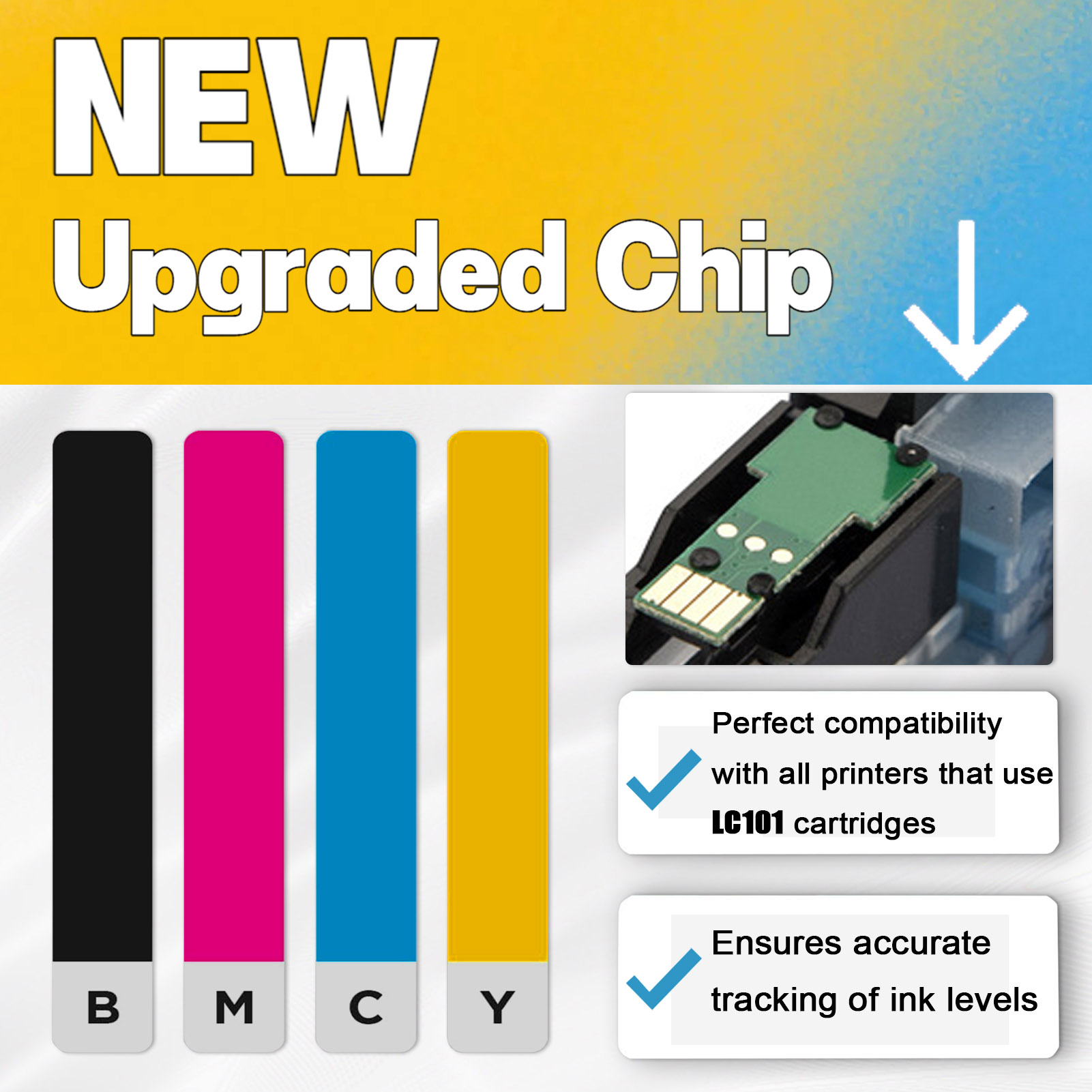 For Brother LC101 Ink Cartridge Work For Brother DCP-J152W MFC-J245 MFC-J285DW MFC-J450DW MFC-J470DW MFC-J475DW Printers-PrintsBoost