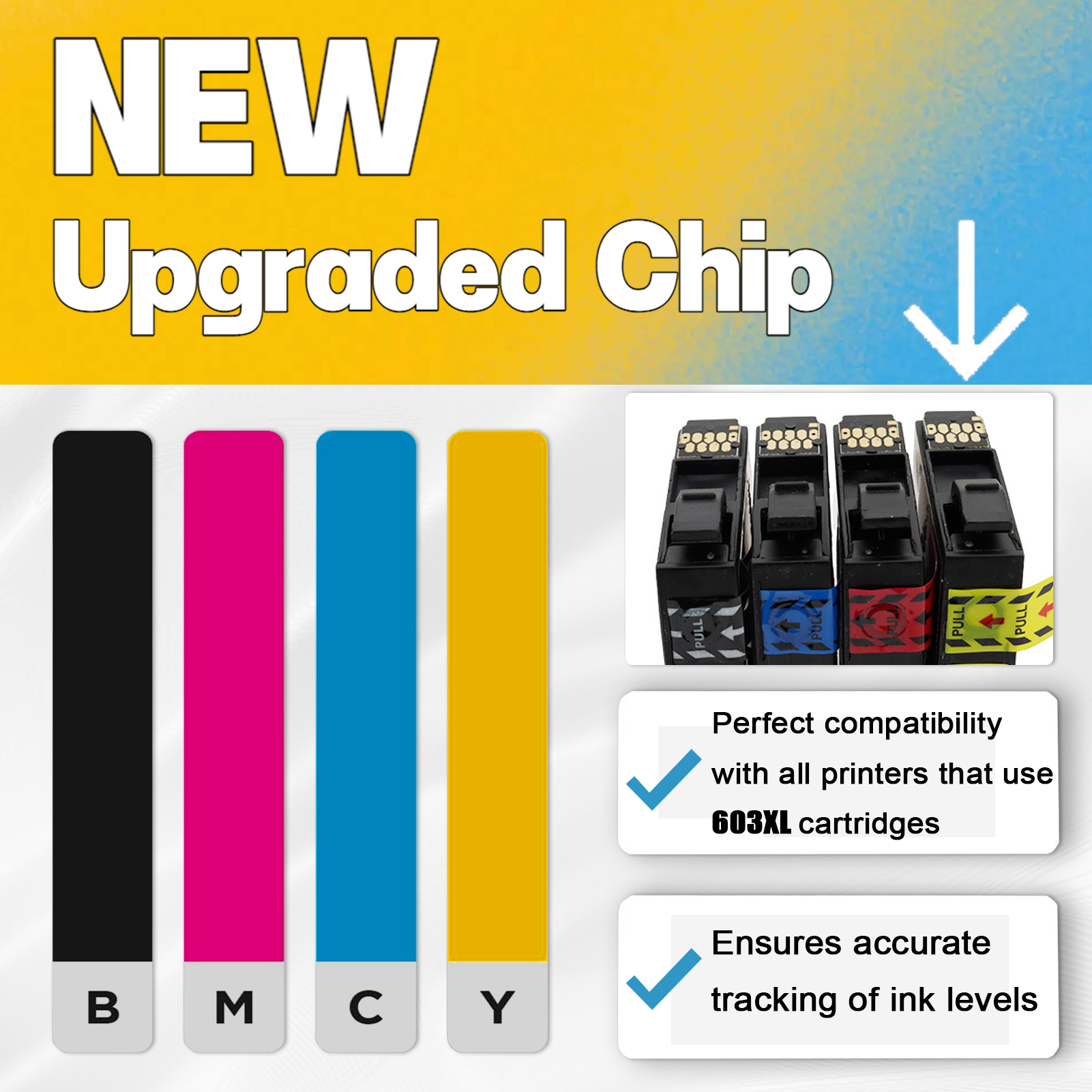 603XL Ink Cartridges Work for Epson XP-2100 XP-2150 XP-3100 XP-3150 XP-4100 WF-2810DWF WF-2820 WF-2830DWF Printers