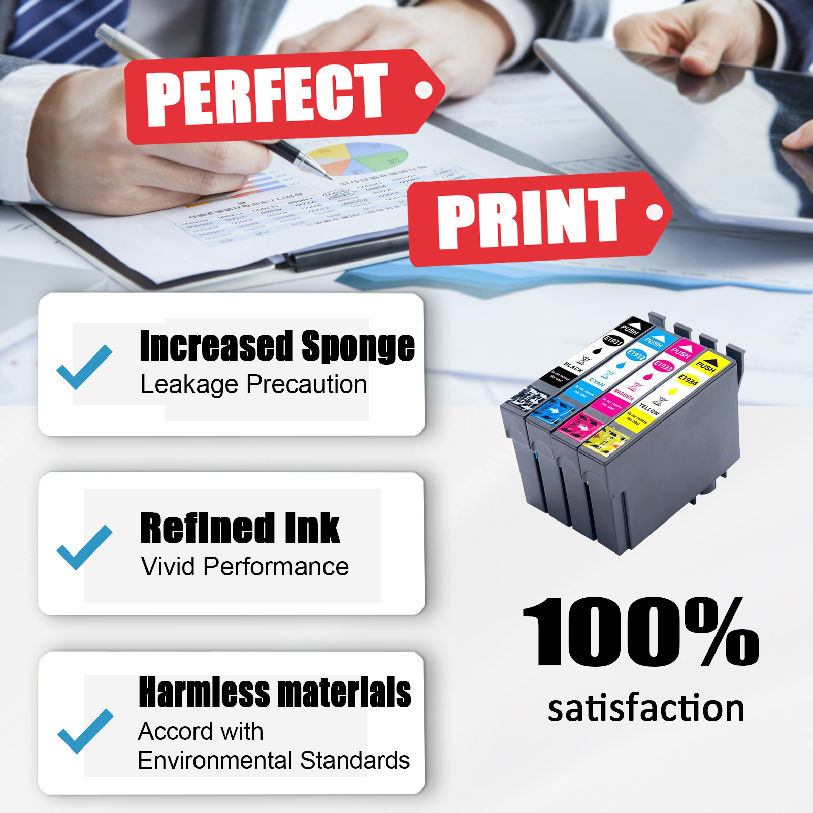 T193 Ink Cartridges Work for Epson WorkForce WF-2521 WF-2531 WF-2541 WF-2631 WF-2651 WF-2661 Printers