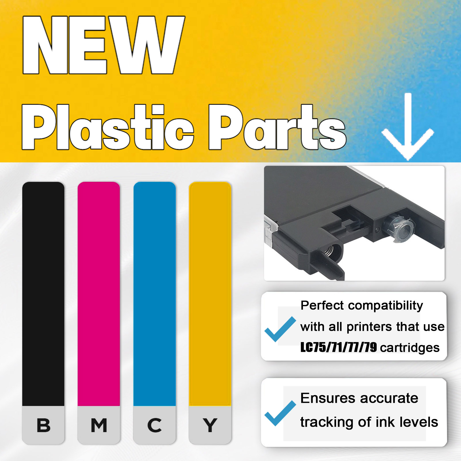 For Brother LC75 LC71 LC77 LC79 Ink Cartridge Work For Brother MFC-J280W MFC-J425W MFC-J430W MFC-J435W MFC-J5910DW MFC-J625DW etc. Printers-PrintsBoost