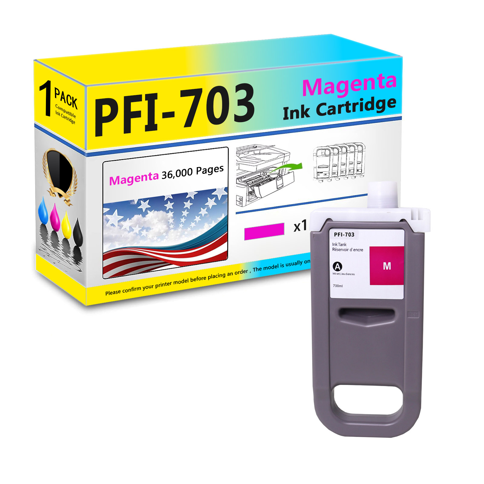 For Canon PFI-703 Ink Cartridge Work For Canon ImagePROGRAF IPF810 IPF815 IPF820 IPF825 Printers