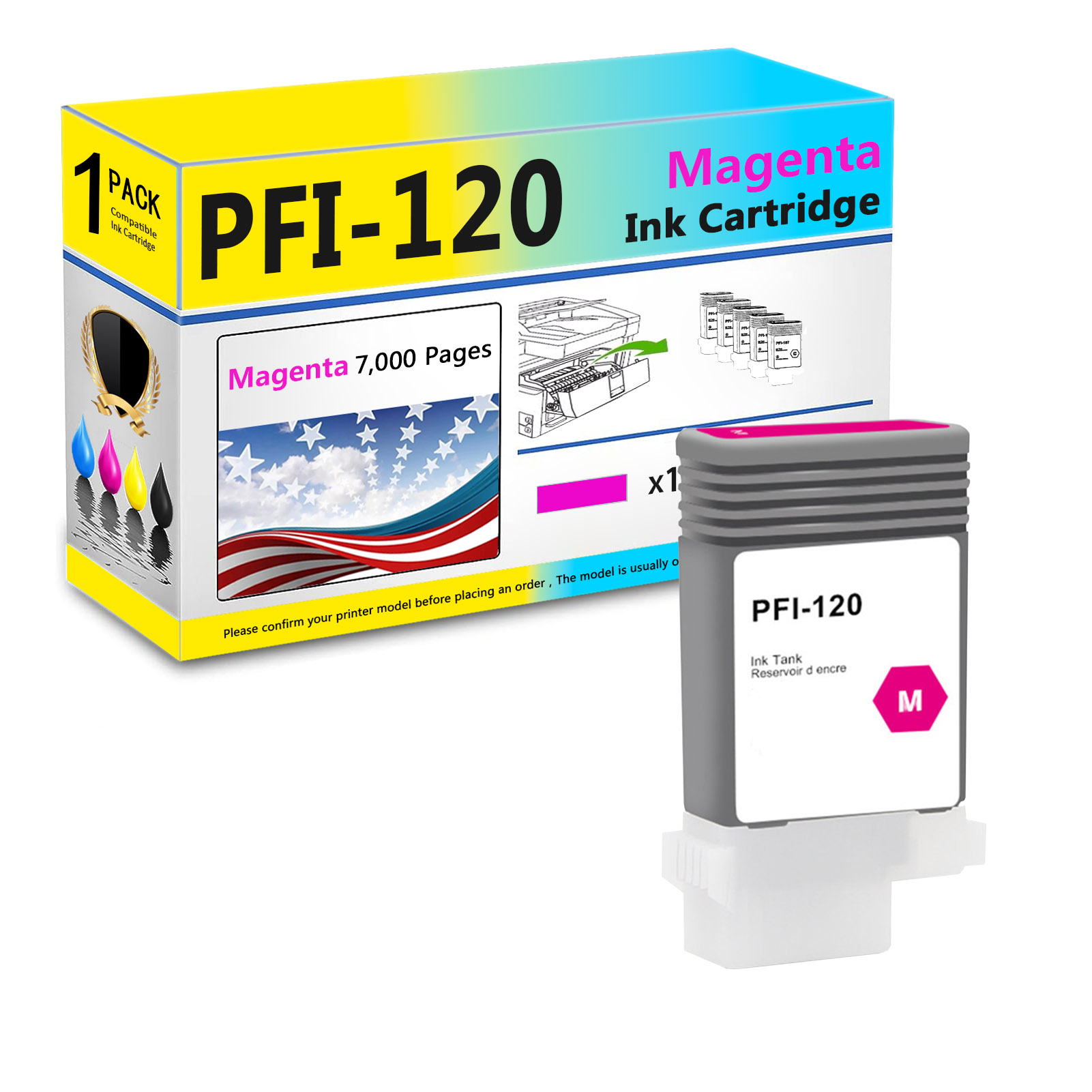For Canon PFI-120 Ink Cartridge Work For Canon ImagePROGRAF TM-200 TM-205 TM-300 TM-305 Printers