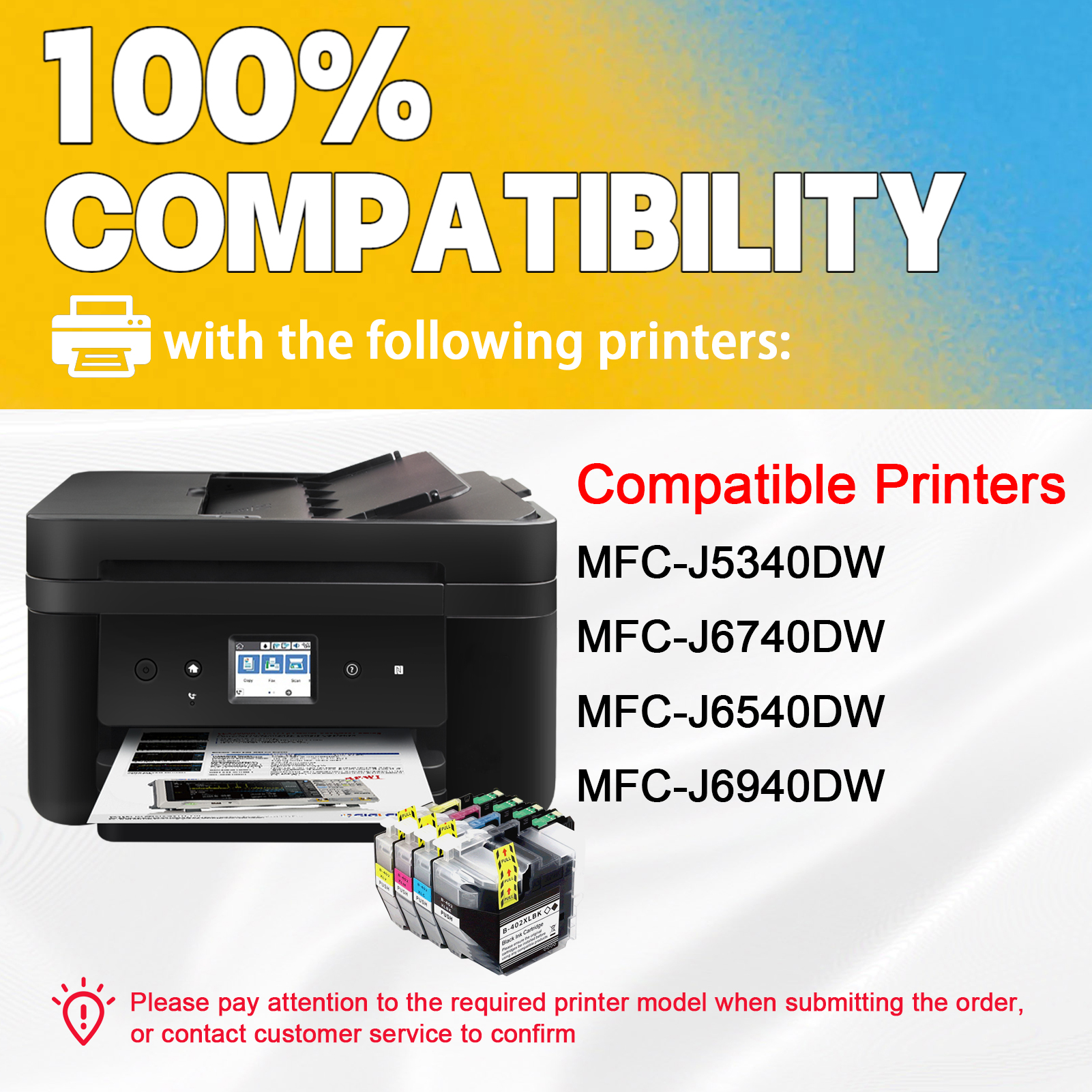 For Brother LC402XL Ink Cartridge Work For Brother MFC-J5340DW MFC-J6740DW MFC-J6540DW MFC-J6940DW Printers-PrintsBoost