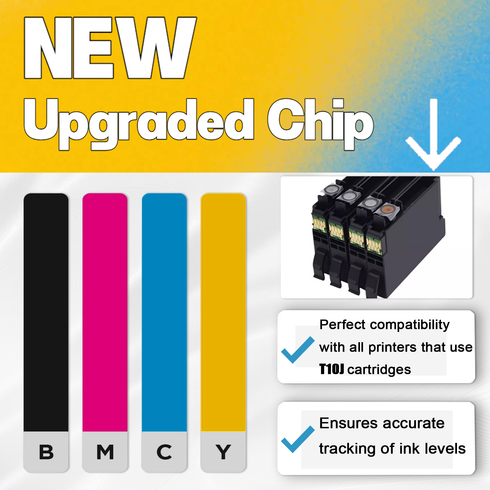 T10J Ink Cartridges Work for Epson Expression XP-2200 XP-2205 XP-4200 WorkForce WF-2950 WF-2930 Printers