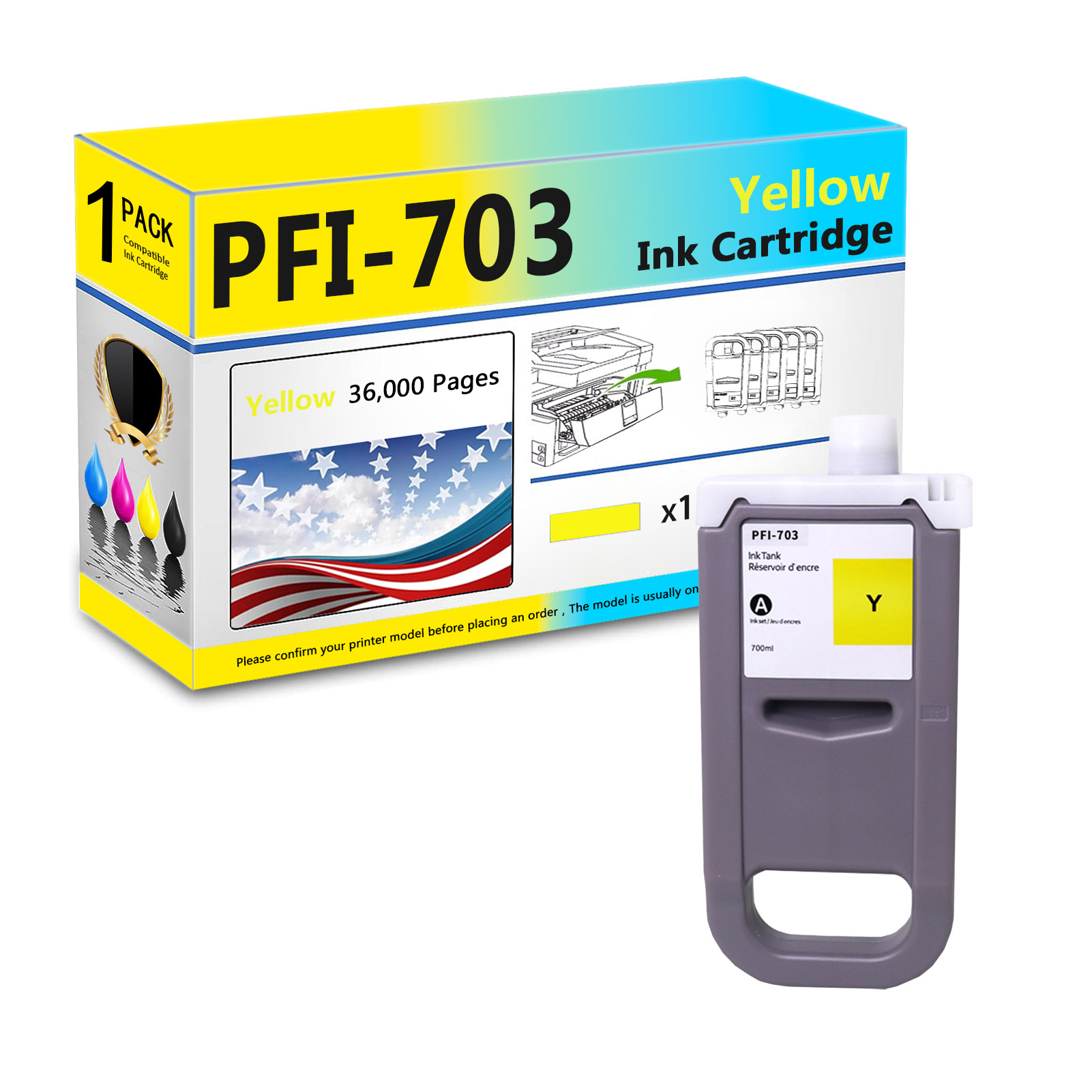 For Canon PFI-703 Ink Cartridge Work For Canon ImagePROGRAF IPF810 IPF815 IPF820 IPF825 Printers
