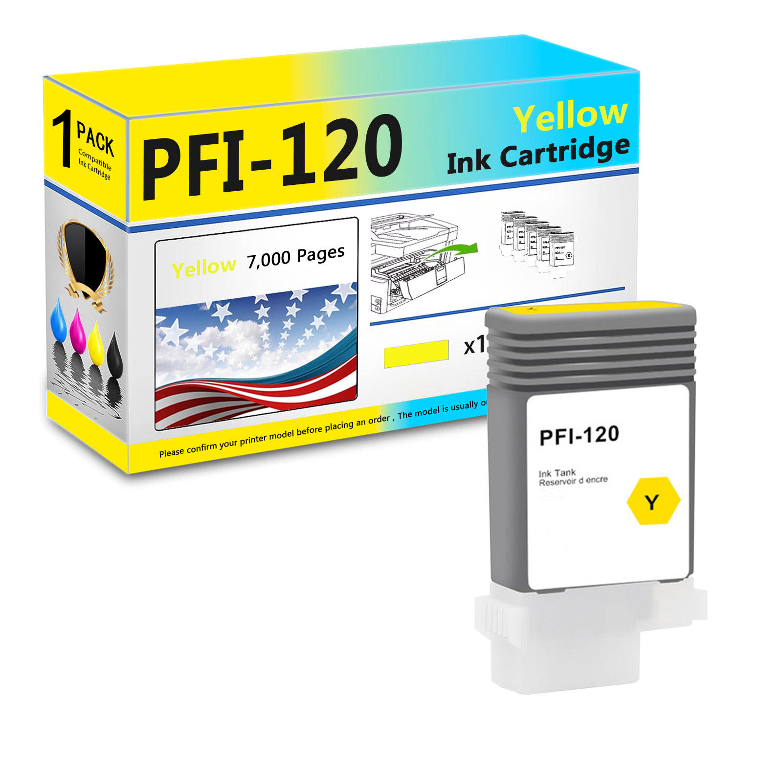 For Canon PFI-120 Ink Cartridge Work For Canon ImagePROGRAF TM-200 TM-205 TM-300 TM-305 Printers