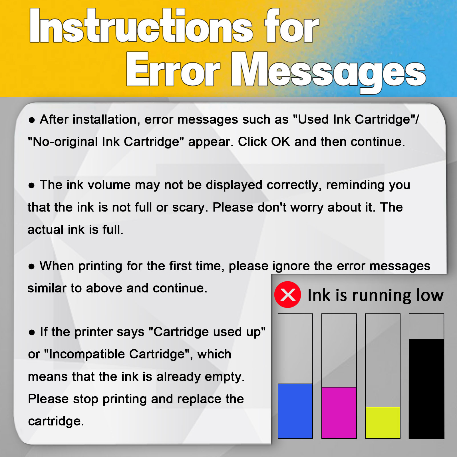 T193 Ink Cartridges Work for Epson WorkForce WF-2521 WF-2531 WF-2541 WF-2631 WF-2651 WF-2661 Printers