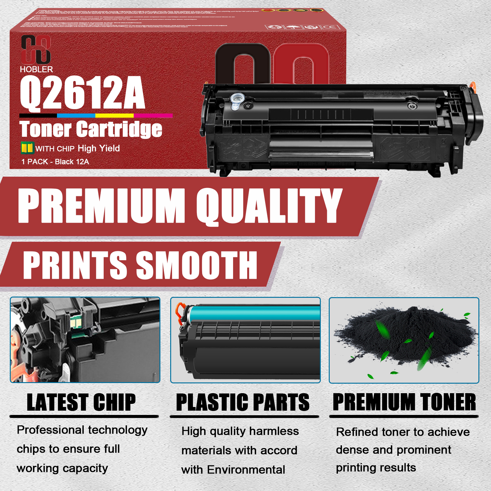 For HP 12A Q2612A Toner Cartridge Work for HP LaserJet 1010 1012 1015 1018 1020 1020Plus 1022 1022n 3015 3020 3030 3050 Printers