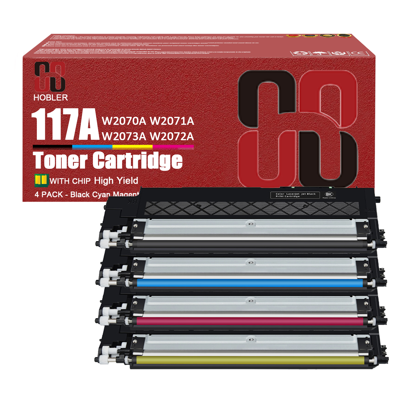 For HP 117A W2070A W2071A W2073A W2072A Toner Cartridge Work for HP Color Laser MFP 150a 150nw 178nwg 178nw 179fwg 179fnw Printers-PrintsBoost