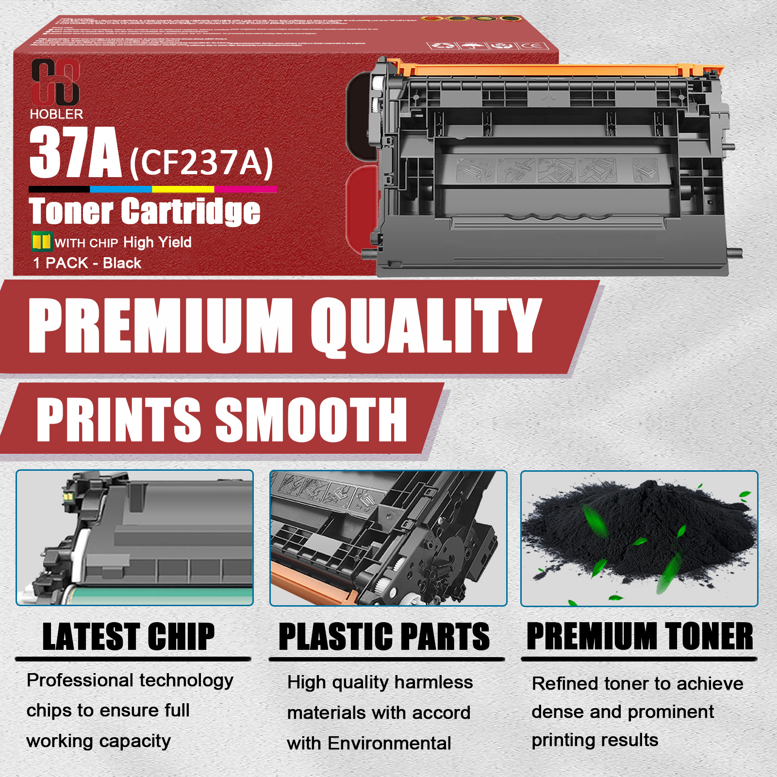 For HP 37A CF237A Toner Cartridge Work for HP LaserJet Enterprise M607 M608 M609 M631 M632 M633 Printers-PrintsBoost