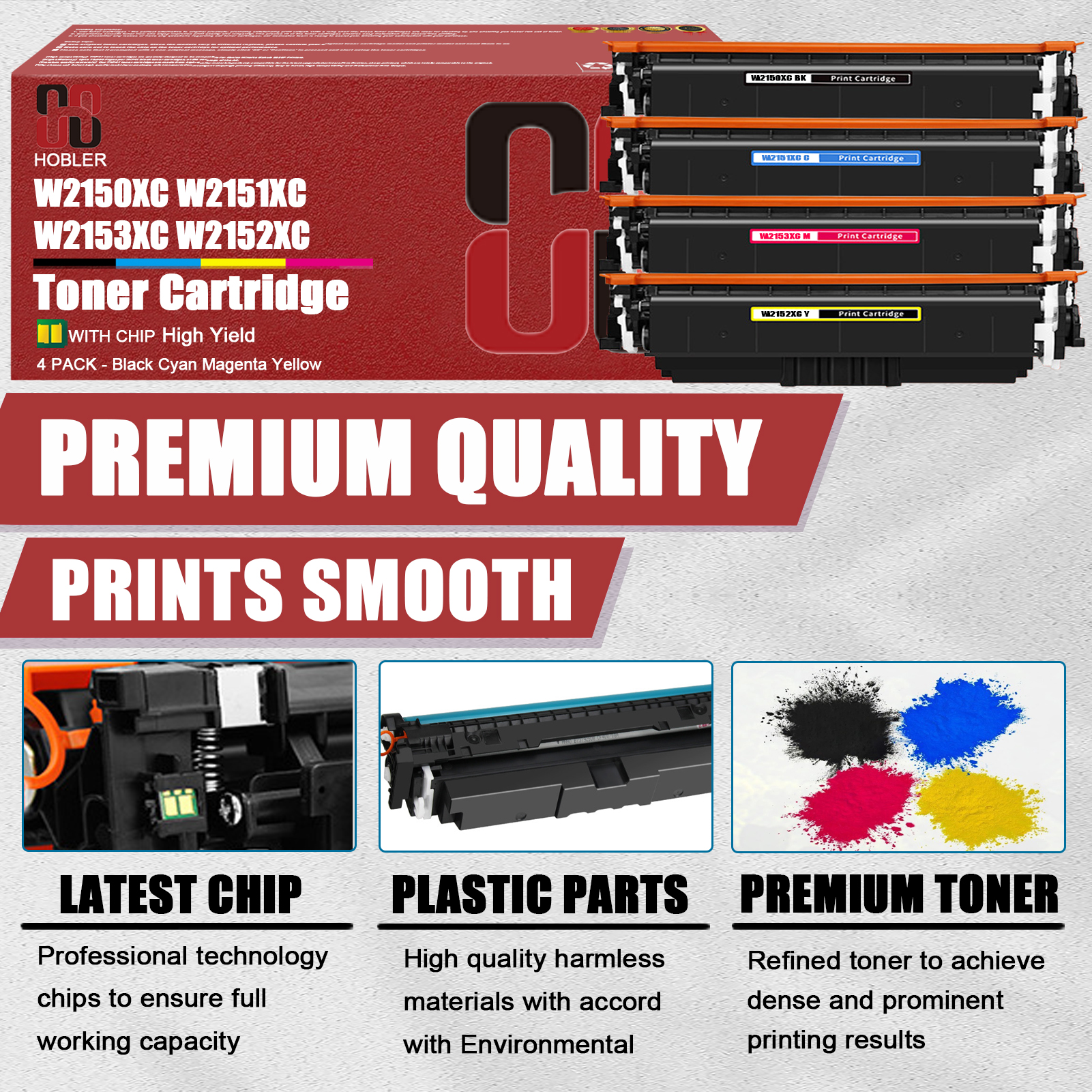 W2150XC W2151XC W2153XC W2152XC Toner Cartridges Work for HP Color LaserJet Pro MFP 4201 4202 4203 4301 4302 4303 Series Printers