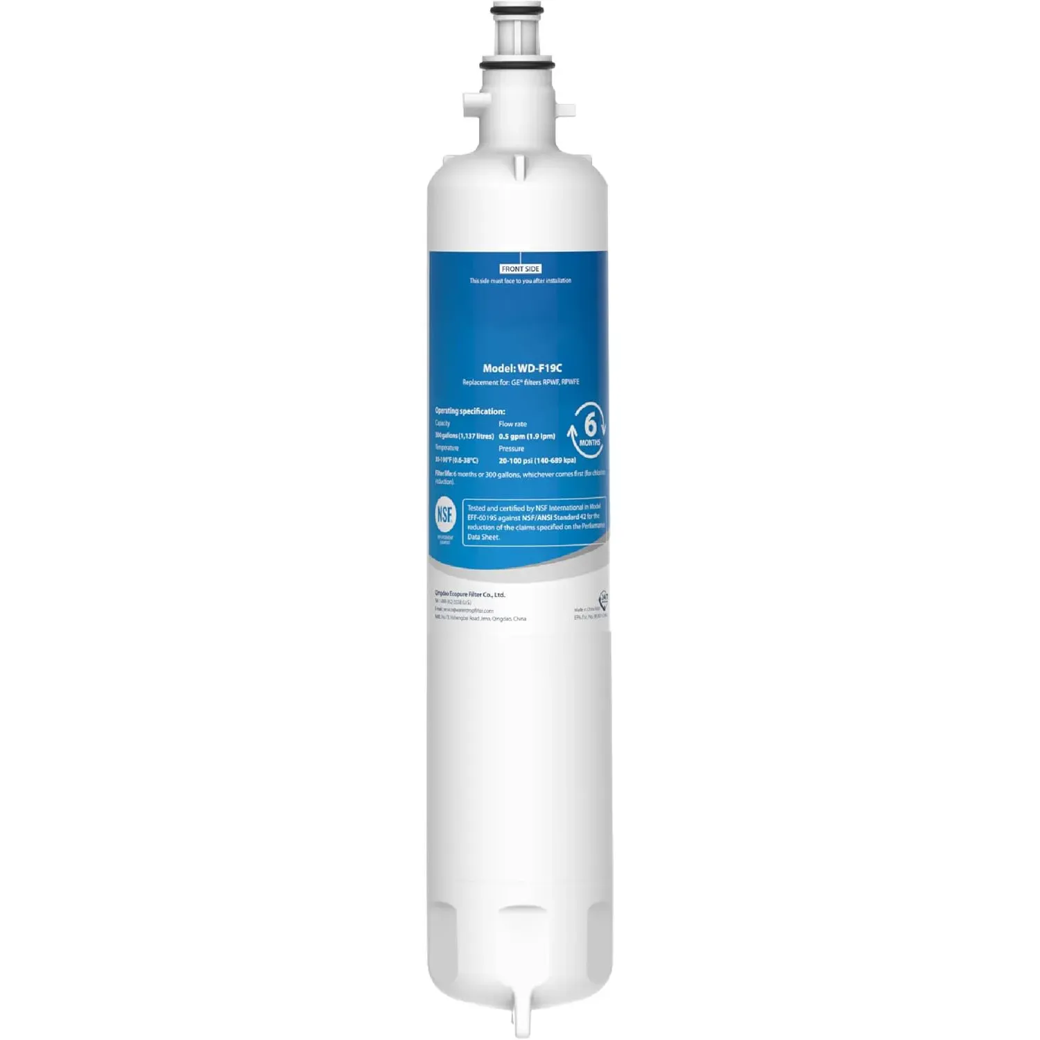 Waterdrop Replacement for GE® RPWFE®, RPWF (Built-in CHIP) Refrigerator Water Filter, Compatible with GFE28GYNFS, GFE28GELDS, PFE28KELDS, PFE28KYNFS, GFD28GELDS, PWE23KELDS, PWE23KMKES