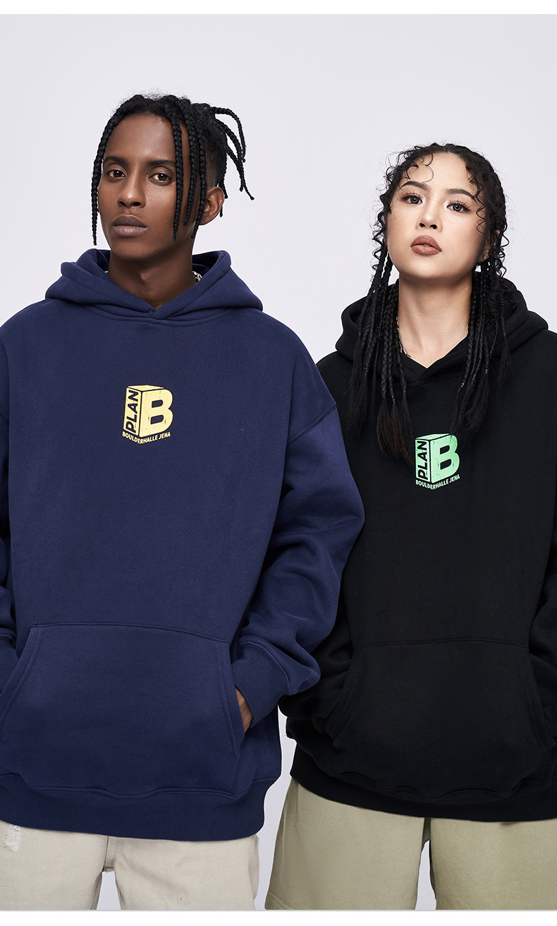 Kaisorn 2025 Plush hooded sweatshirt foam printed sweatshirt men's loose top