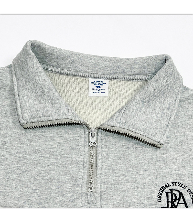 Kaisorn 2024 Embroidered Lapel Half Zipper Sweatshirt Men's Loose POLO Collar Top