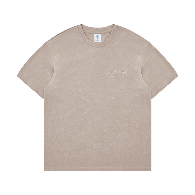 Kaisorn 2025 Heavy washed retro embroidered trendy short-sleeved T-shirt