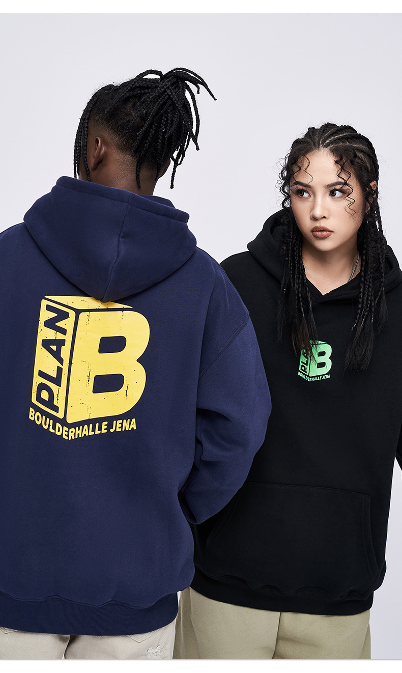 Kaisorn 2025 Plush hooded sweatshirt foam printed sweatshirt men's loose top