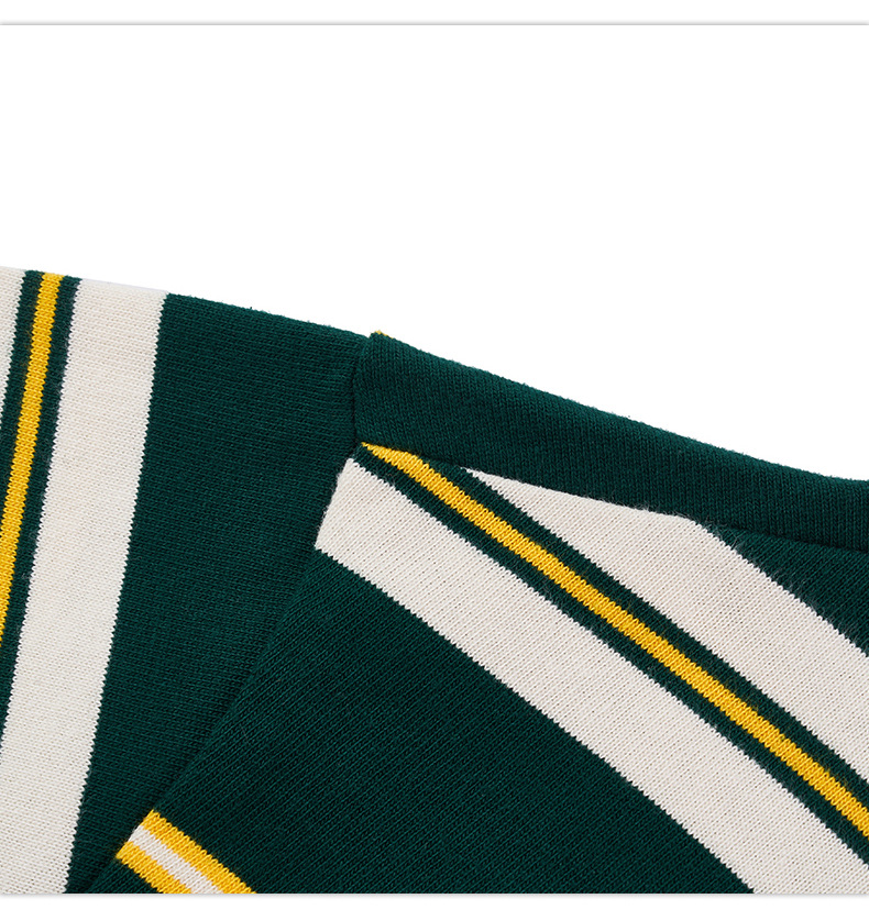 Kaisorn 2025 Cityboy retro contrast color striped T-shirt new loose cotton short-sleeved men