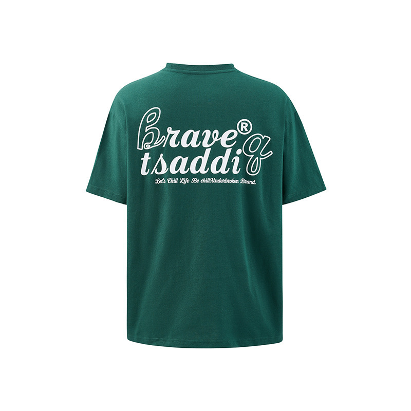 Kaisorn 2025 American style letter print heavy short sleeve simple loose T-shirt