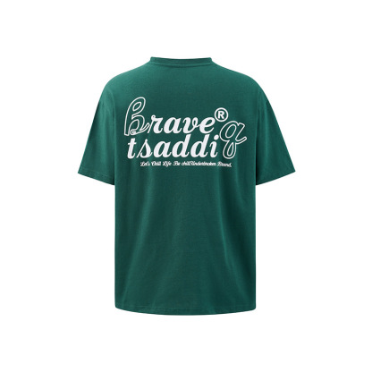 Kaisorn 2025 American style letter print heavy short sleeve simple loose T-shirt