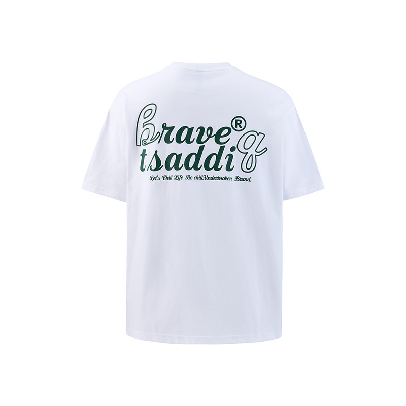 Kaisorn 2025 American style letter print heavy short sleeve simple loo