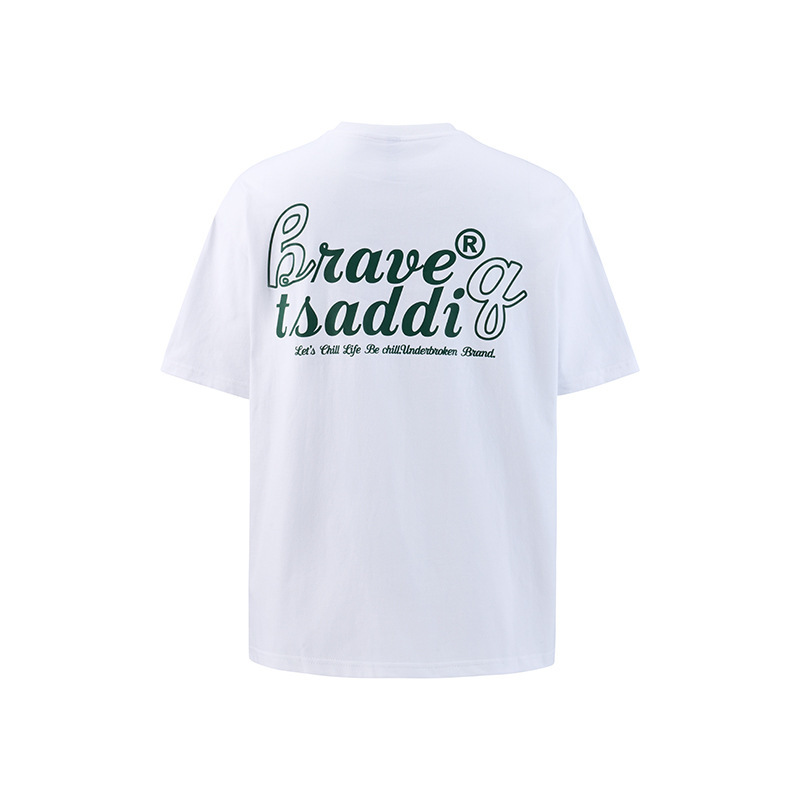 Kaisorn 2025 American style letter print heavy short sleeve simple loose T-shirt