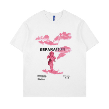 Kaisorn2024春夏新品潮牌街头宽松丘比特印花男士圆领短袖t恤