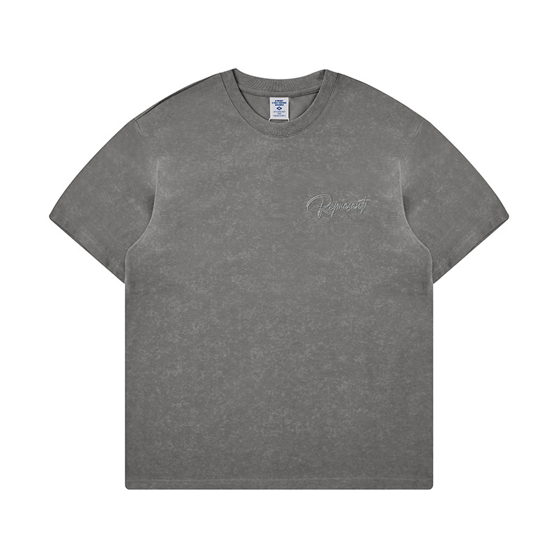 Kaisorn 2025 Heavy washed retro embroidered trendy short-sleeved T-shi