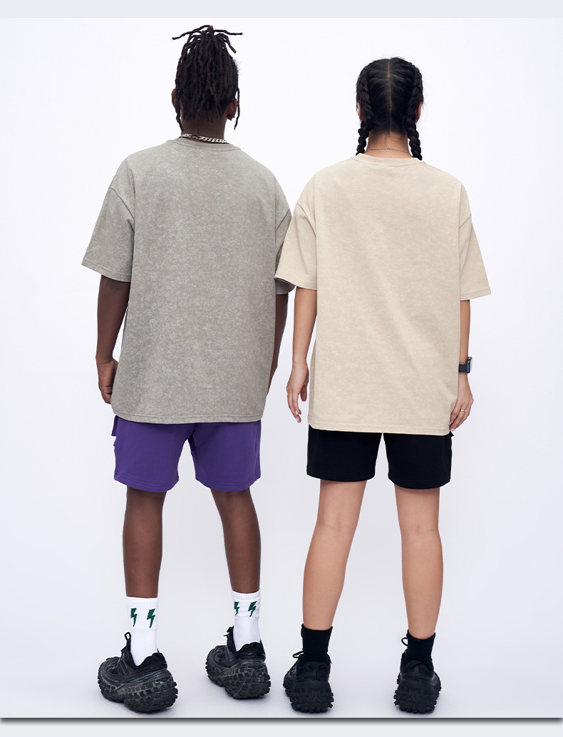 Kaisorn 2025 Heavy washed retro embroidered trendy short-sleeved T-shirt