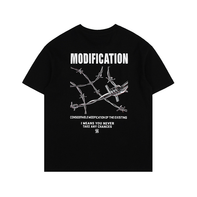 Kaisorn 2025 Summer new original street retro thorn print men's short-sleeved T-shirt