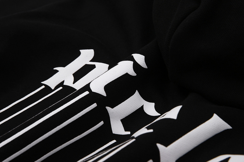 Kaisorn2024Pure black and white silk-screen lettering logo hoodie