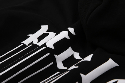 Kaisorn2024Pure black and white silk-screen lettering logo hoodie