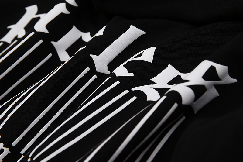 Kaisorn2024Pure black and white silk-screen lettering logo hoodie