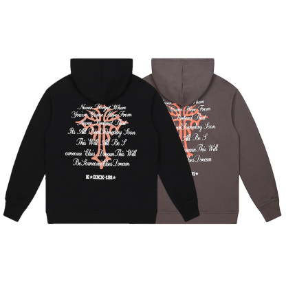 Kaisorn2024新款秋冬保暖加厚丝印字母logo连帽衫