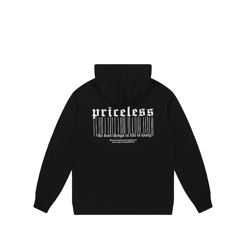 Kaisorn2024Pure black and white silk-screen lettering logo hoodie